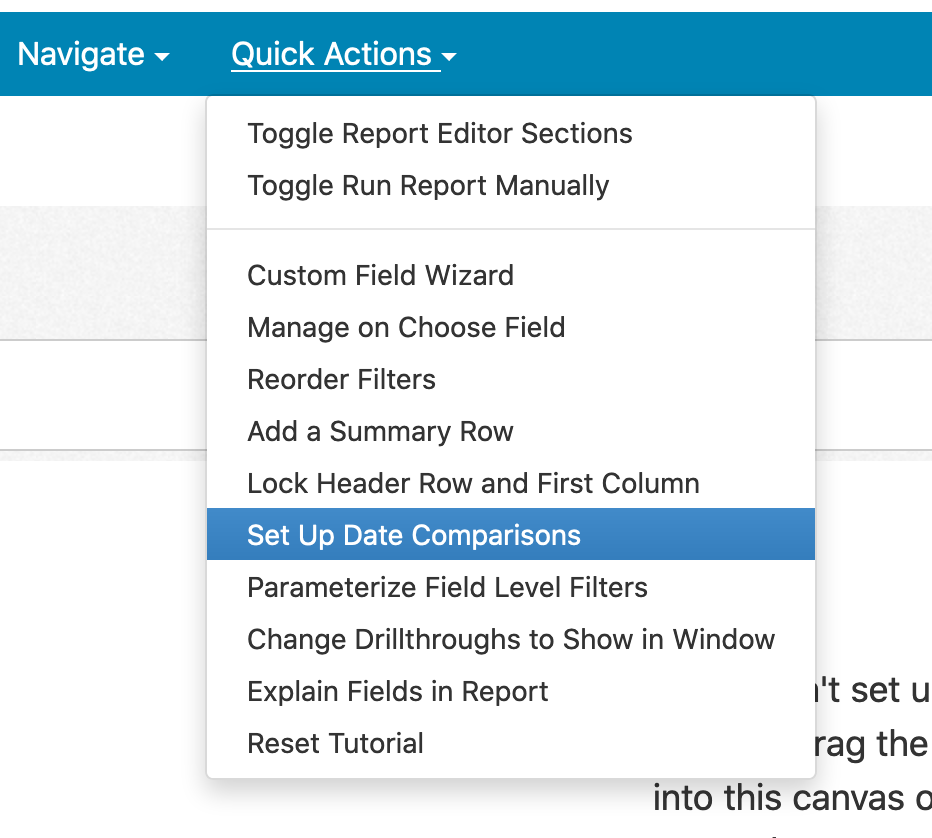 Setting Up Comparison