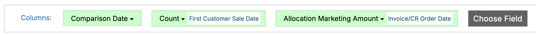 Marketing Date Configuration